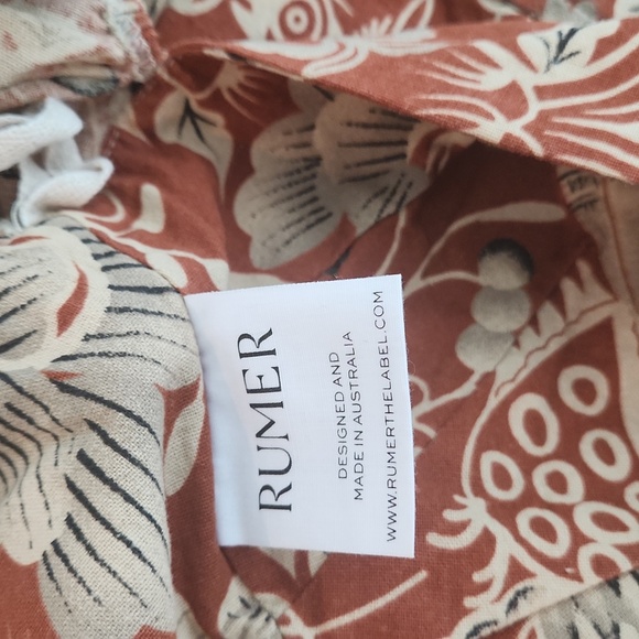 Rumer The Label Neve High Rise Mini Skirt Large Rust Floral - Picture 8 of 9